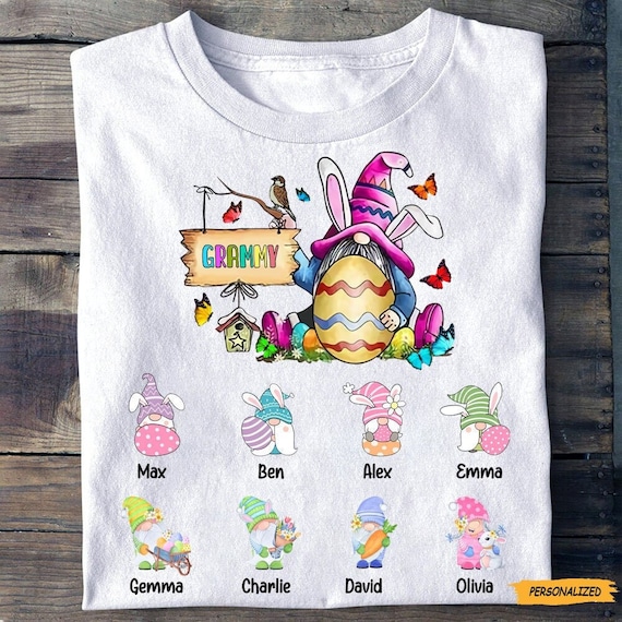 Personalized Grandma Bunny T Shirt, Easter Day Gift, Gift for