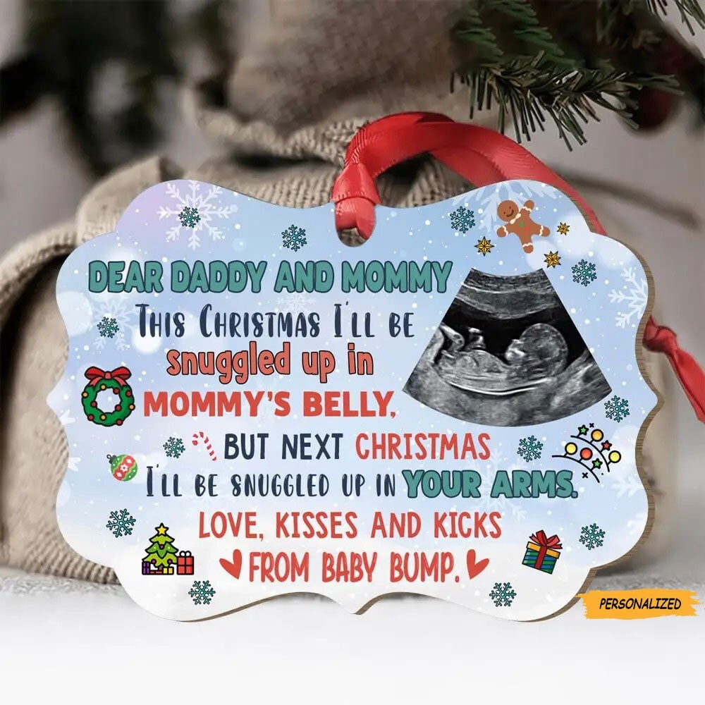 Useful Gifts Presents For Mom And Dad On Christmas Custom Photo Baby Bump Acrylic Ornament To Daddy, Mommy - Christmas Gi Presents For Mom And Dad On Christmas Vacation