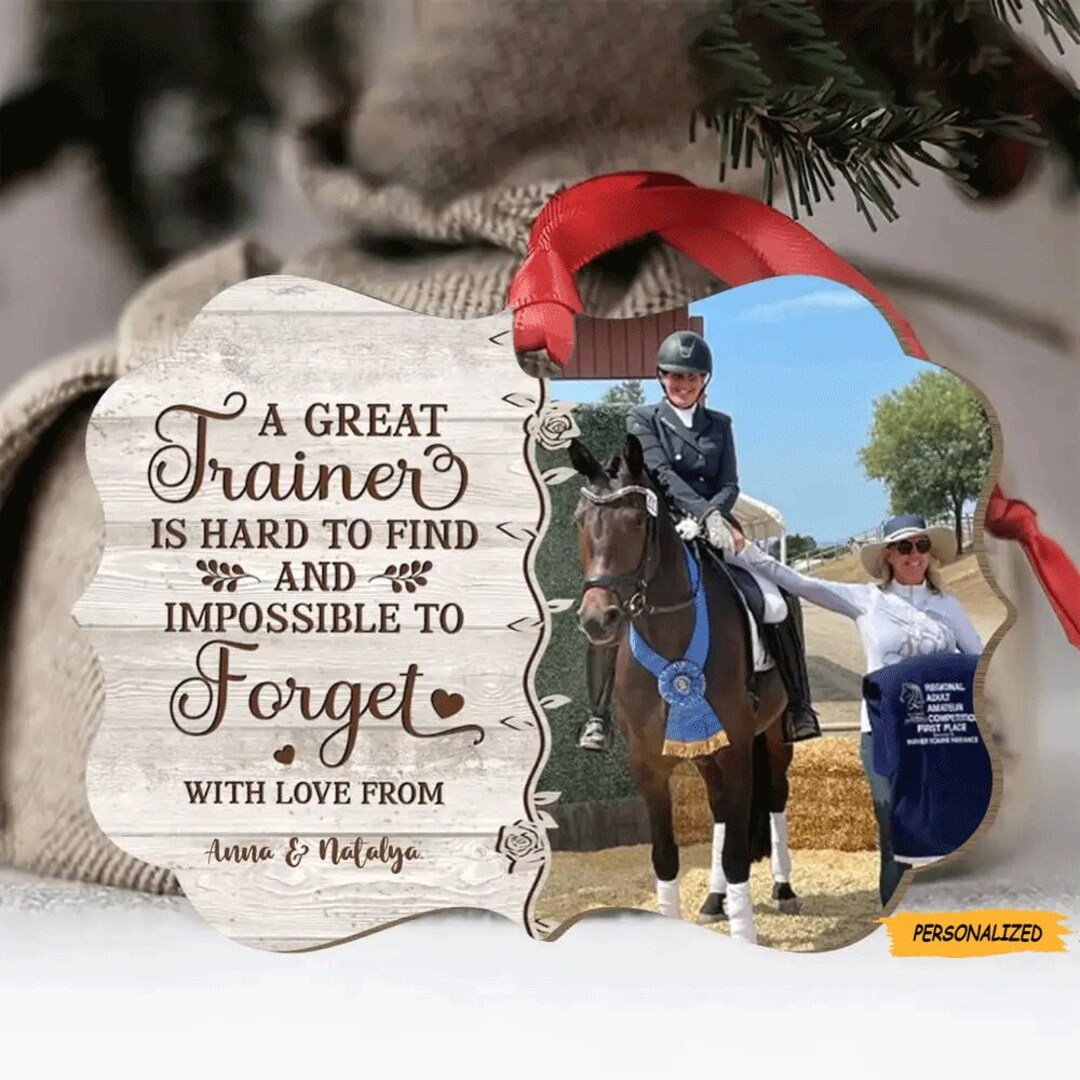 Personalized Custom Horse Trainer Christmas Aluminum Ornament, Horse
