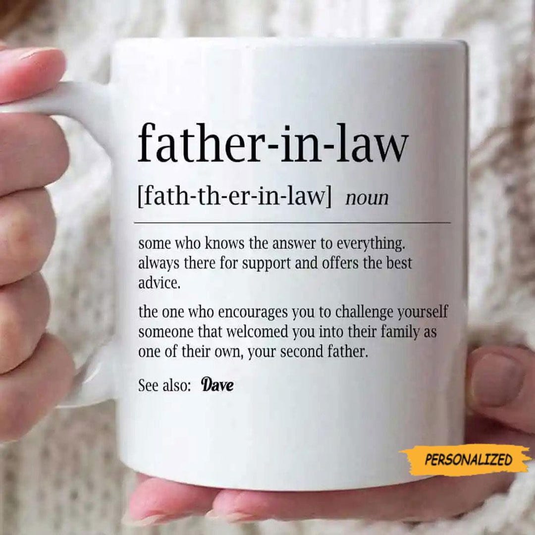 Personalized Father in Law Definition Mug, Gift for Fatherinlaw, Father