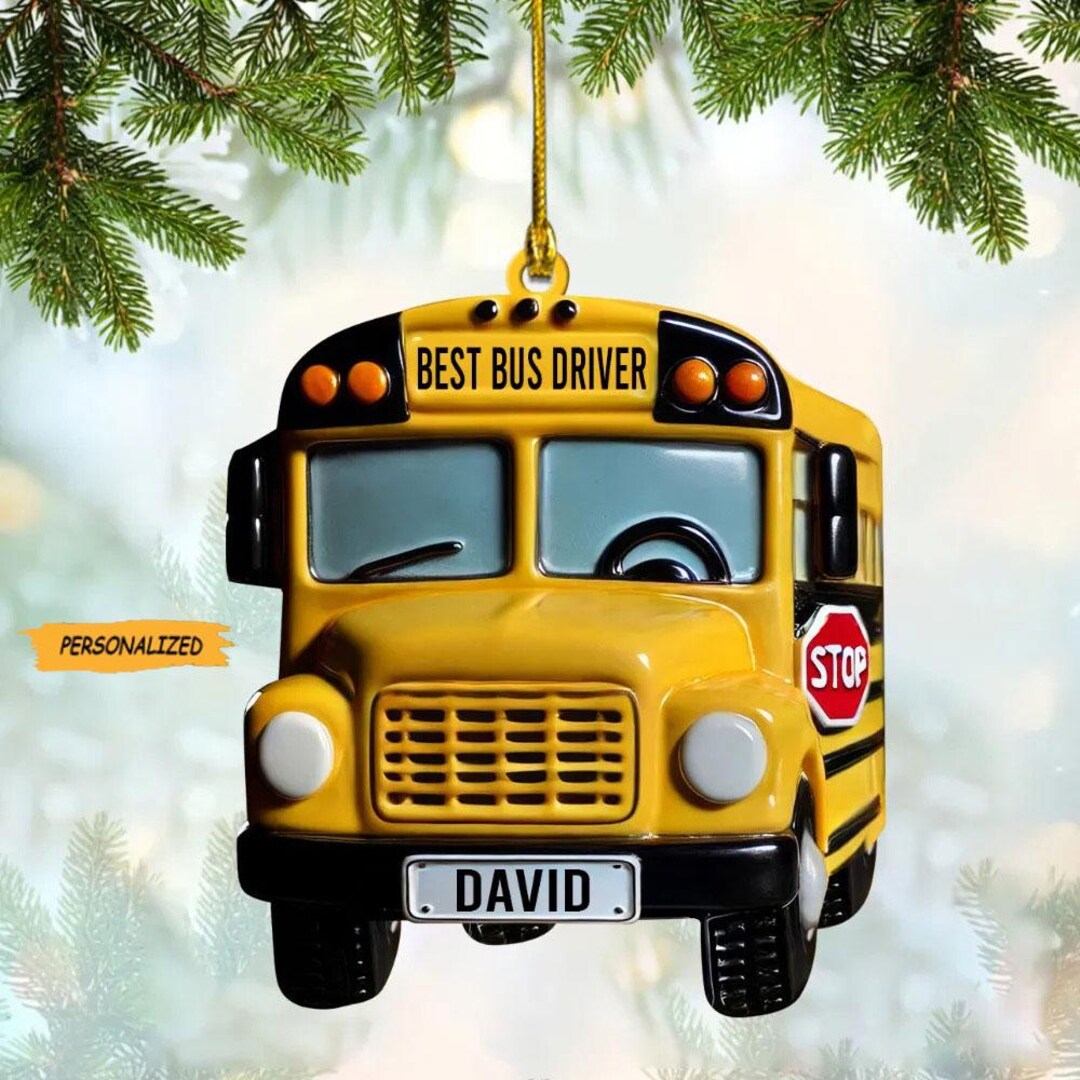 Personalized Best Bus Driver Custom 2D Flat Acrylic Ornament, Gift for ...