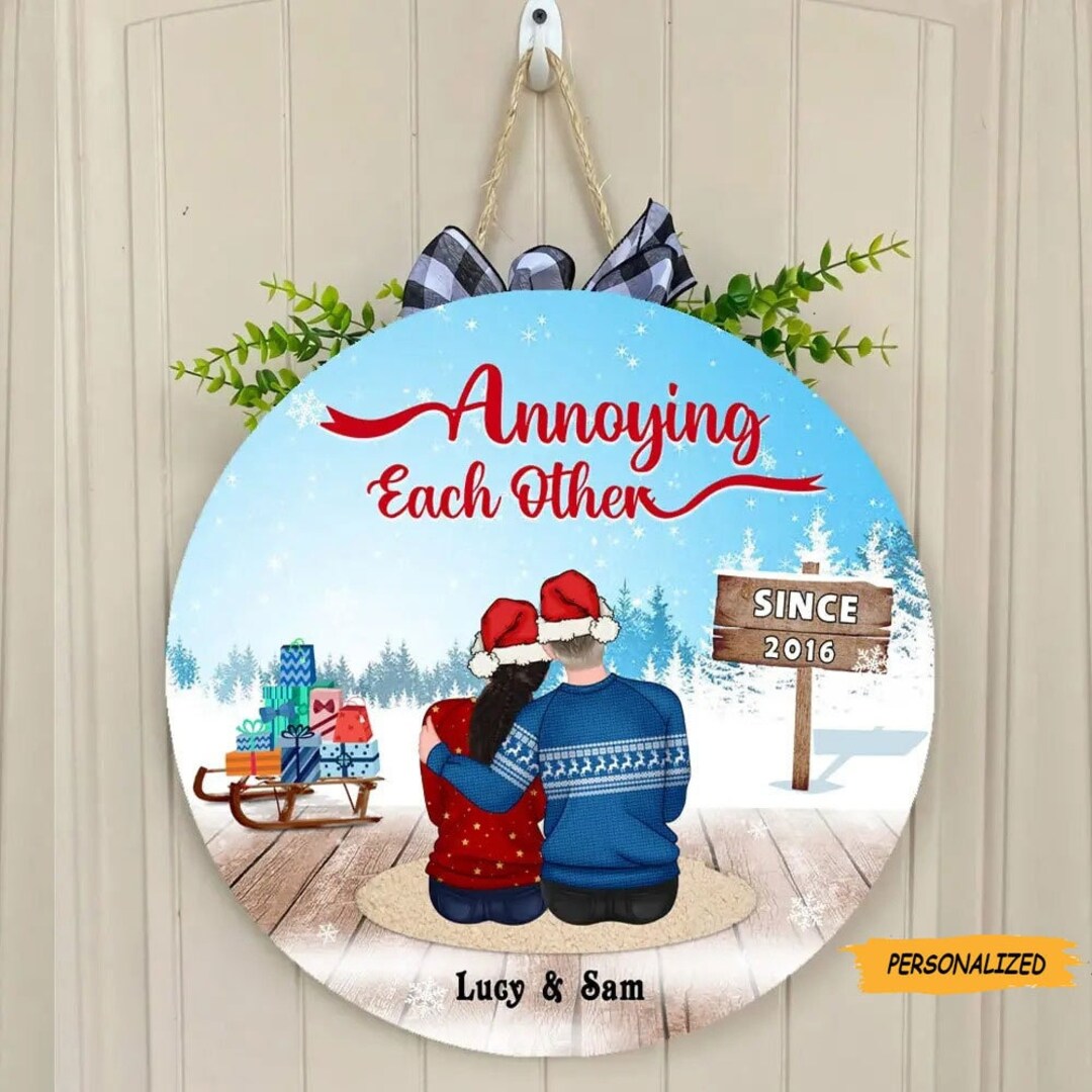 Since Christmas - Gift For Couples - Personalized Custom Door Sign ...