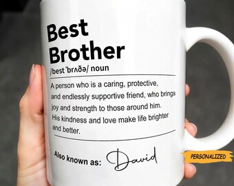 Best Brother Definition, Personalized Custom Coffee Mug, Gift For Brother, Family Member Gift, Custom Name Mug