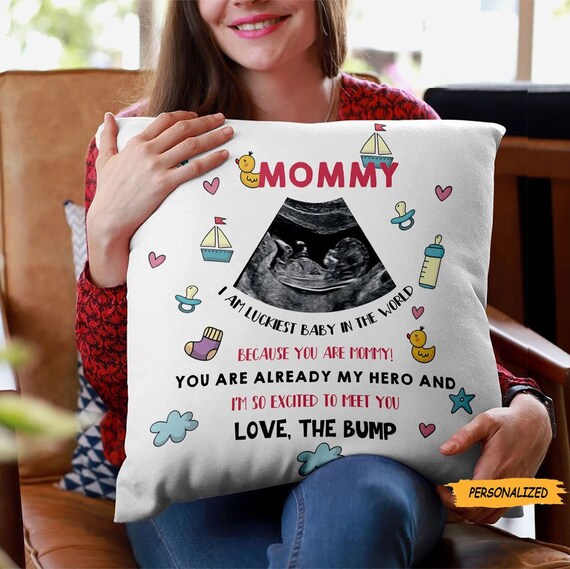 Personalized Mummy I Am Luckiest Baby in the World Because You Are Mommy Pillow Custom Sonogram Photo Upload Gift Mom to Be Pillow Etsy Ireland
