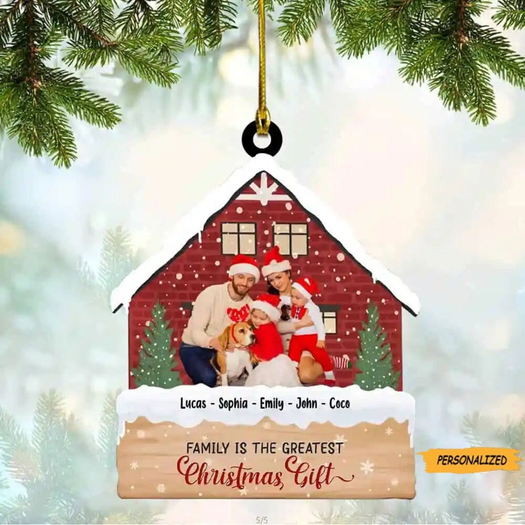 Christmas Family Tree Topper, Personalized Custom Acrylic Ornament