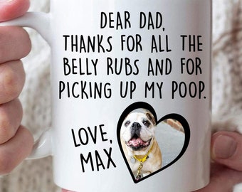 Personalized Fathers Day Dog Dad Mugs, Custom Dog Dad Gifts, Personalized Gift for Dog Lovers. Father's Day Gift for Dog Dad Mug