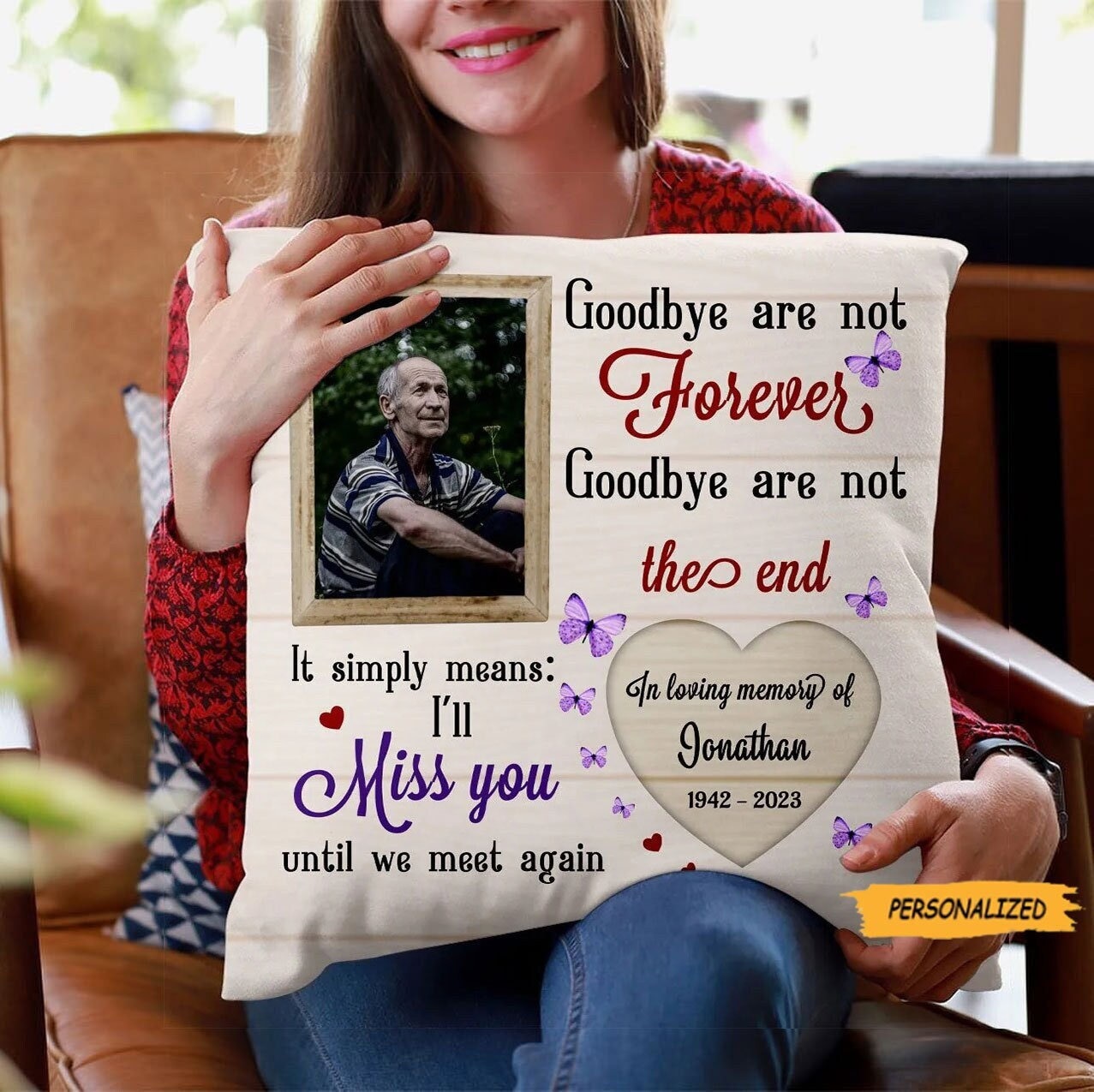 Memorial Gift I’ll Miss You Until We Meet Again Personalized Pillow ...