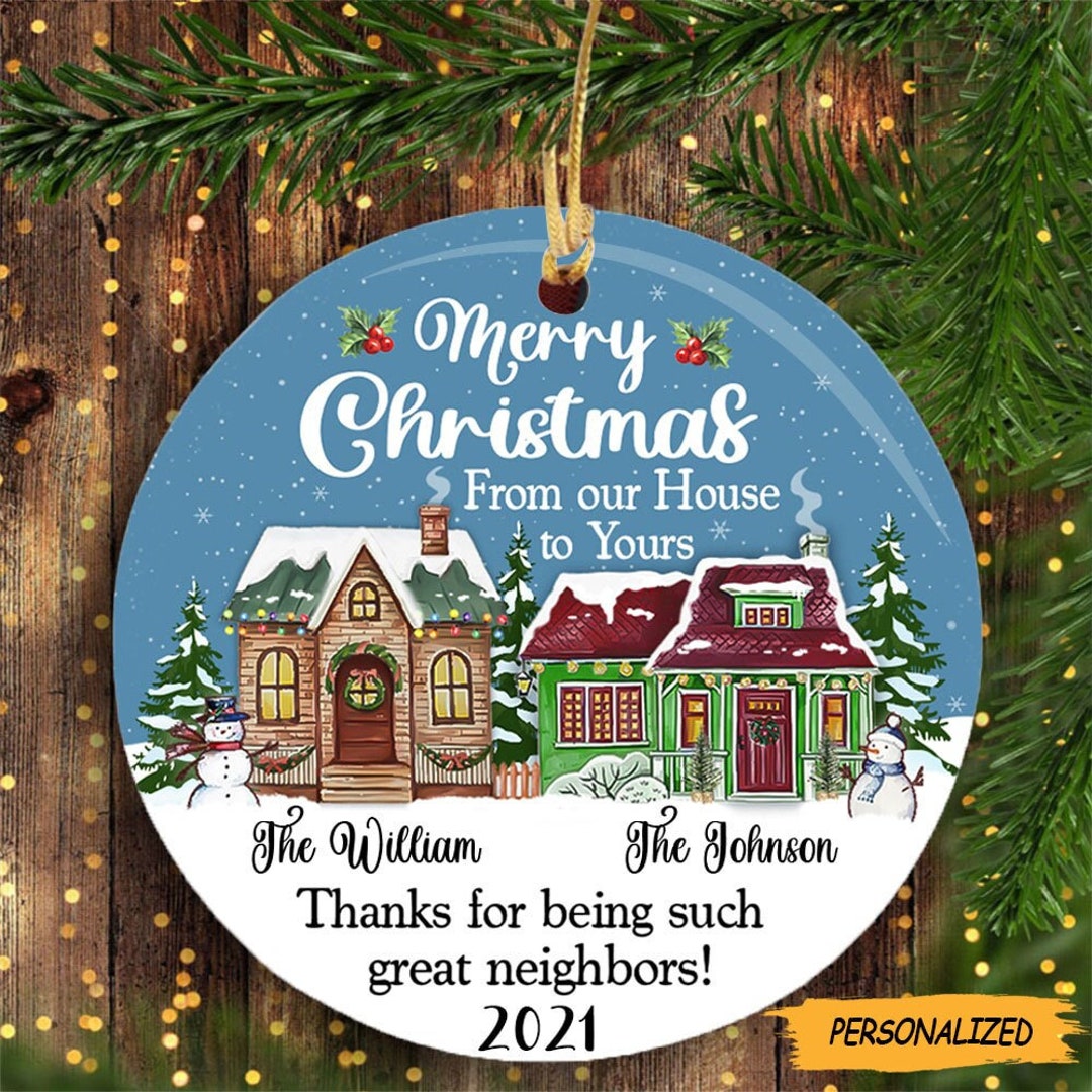 Merry Christmas From Our House to Yours Personalized Circle
