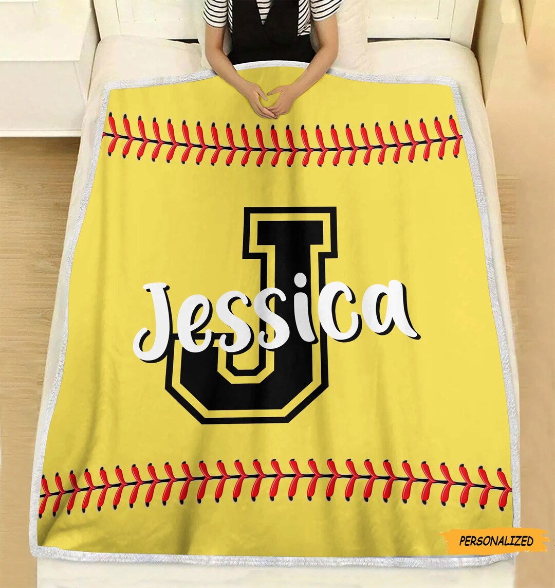 Personalized Custom Softball Blanket Gift for Softball Lovers Etsy
