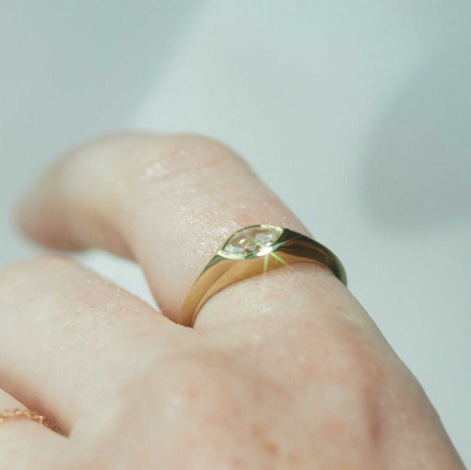 0.50 Carat Marquise Engagement Ring 14K Solid Gold Flush Set Etsy