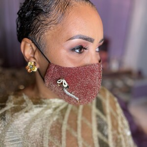 Copper Shimmer Fox Jewel Mask