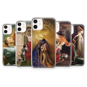 Custodia per telefono con dipinti del Medioevo per iPhone 16, 15, 14, 13, 12, 11, SE, XR, Pixel 9, 8 Pro, 7A, 7, 6, Samsung S25, S24, S23, S22, S21