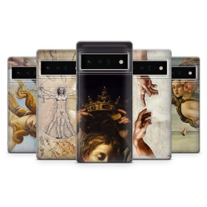 Renaissance Handyhülle Da Vinci Art Cover für Google Pixel 9, 9XL, 8 Pro, 8A, 8, 7A, 7, 7 Pro, 6, 6A, 6 Pro, iPhone 16, 15, 14, 13, Samsung