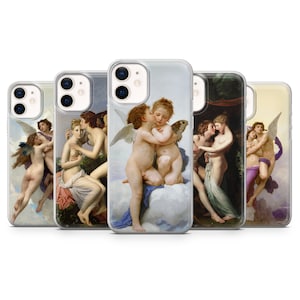 Angels Phone Case Eros and Psyche for iPhone 16, 15, 14, 13, 12, 11, SE, X, Pixel 9, 8, 8A, 7, 6, Samsung S25, 24, S23, S22, S21, A15, A55