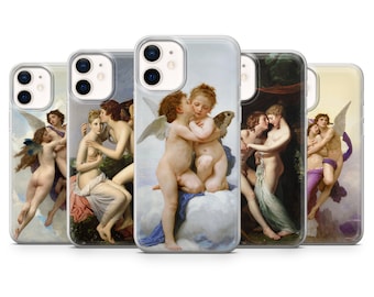 Angels Phone Case Eros and Psyche for iPhone 15, 14, 13, 12, 11, SE, XR, 8, Pixel 8 Pro, 8, 7A, 7, 6, Samsung S24, S23, S22, S21, A54, A14