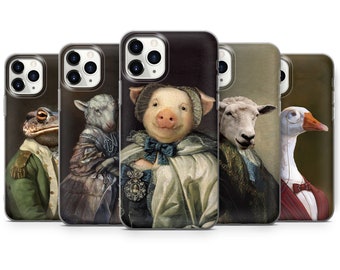 Animal Painting Phone Case Art Cover for iPhone 17, 16, 15, 14, 13, 12, 11, SE, 8, Pixel 10, 9, 8, 7, 6, Samsung S25, S24,  S23, S22, S21