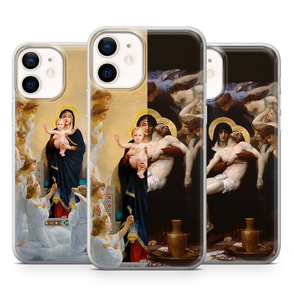 Virgin Mary Phone Case Religious Cover for iPhone 15, 14, 13, 12, 11, SE, XR, XS, 8, Pixel 8 Pro, 7A, 7, 6, Samsung S24, S23, S22, S21