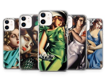 Art Deco Handyhülle De Lempicka Art Cover für iPhone 15, 14, 13, 12, 11, SE, XR, XS, 8, Pixel 8 Pro, 8, 7A, 7, 6, Samsung S24, S23, S22, S21