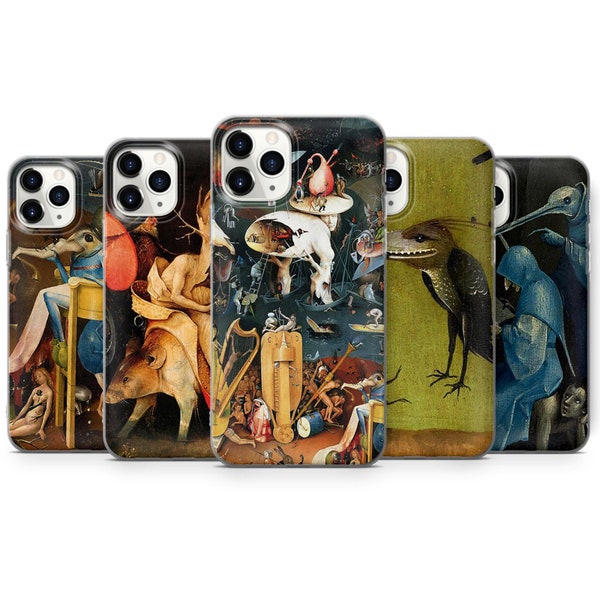 Bosch Art Phone Case Creepy Cover pour iPhone 15, 14, 13, 12, 11, SE, XR, XS, 8, Pixel 8 Pro, 8, 7A, 7, 6, Samsung S24, S23, S22, S21