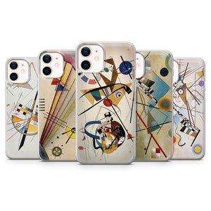 Custodia per telefono Kandinsky Art adatta per iPhone 16, 15, 14, 13, 12, 11, SE, XR, Pixel 9, 8, 8 Pro, 7A, 7, 6, Samsung S25, S24, S23, S22, S21