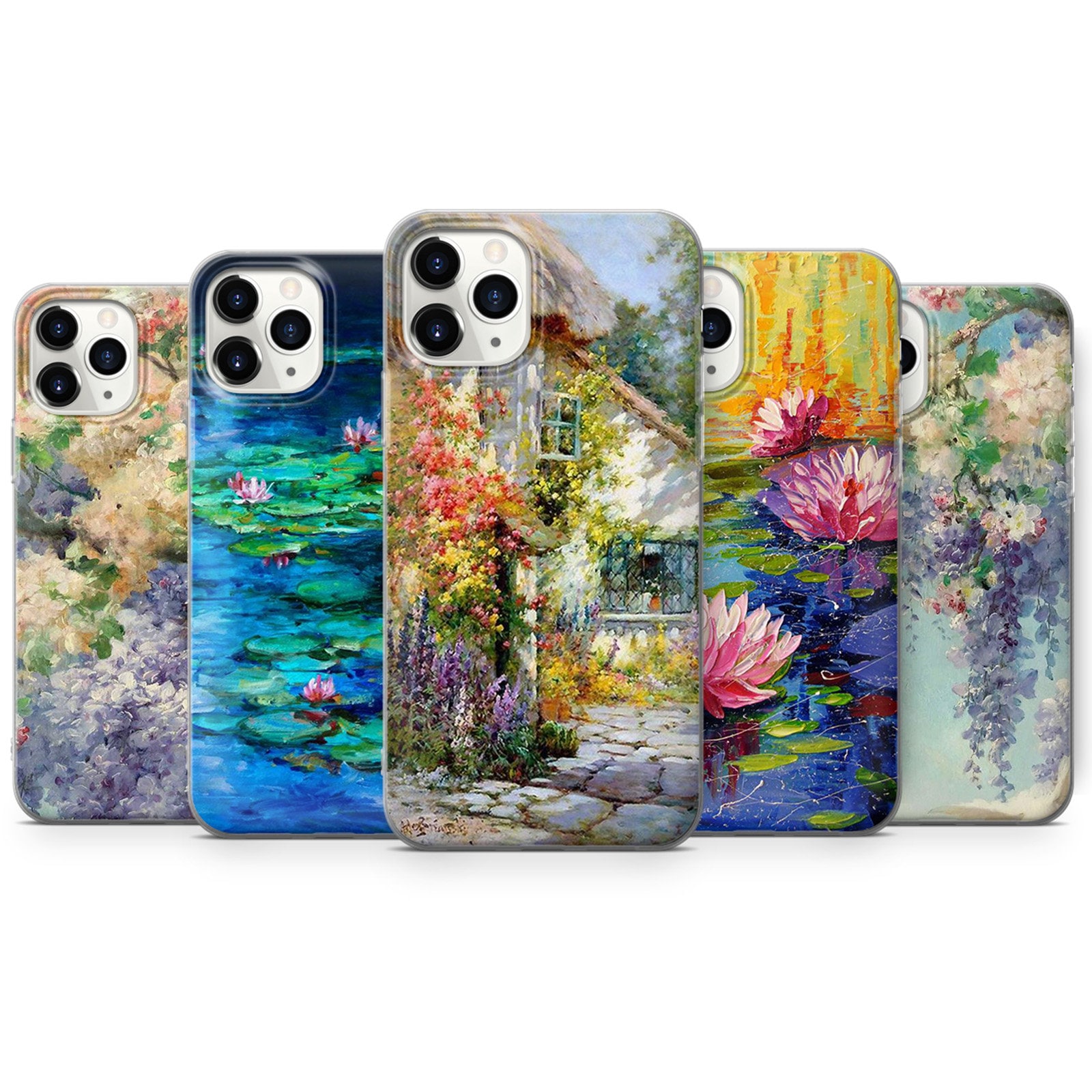 Summer Flowers Art Phone Case Floral Cover for iPhone 16, 15