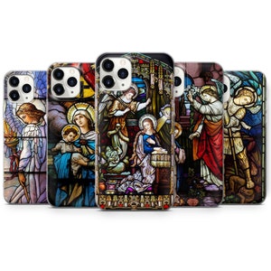 Christianisme Art Coque de téléphone Religieuse pour iPhone 16, 15, 14, 13, 12, 11, SE, X, Pixel 9, 8, 8A, 7, 6, Samsung S25, 24, S23, S22, S21