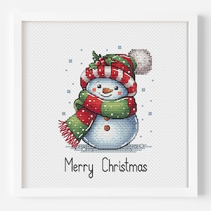 Weihnachten Schneemann Kreuzstich Muster, Winter Urlaub DIY Dekor Sofortiger Download PDF-Datei