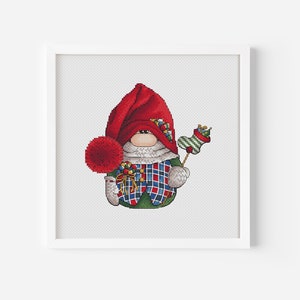 Gnome Cross stitch pattern PDF, Christmas Counted Cross Stitch, Nursery Embroidery, Funny Home Gift, Cute Embroidery Design Digital PDF File
