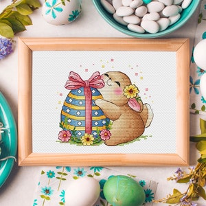 Easter Bunny Cross Stitch Pattern PDF, Easter Needlepoint Pattern ...