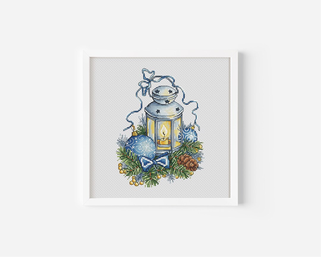 Décoration De Noël - Broderie Point Compté Fait Main - 23x23 Cm (Neuf)