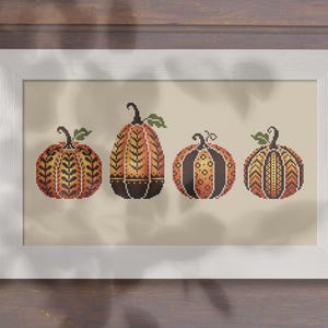 Pumpkins Cross Stitch Pattern, Instant Download PDF Thanksgiving Day ...
