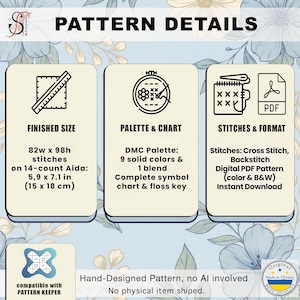 Wedding Cross Stitch Pattern, Personalized Modern Counted Cross Stitch, Wedding Anniversary Sampler, Engagement Gift, Digital Download PDF image 2