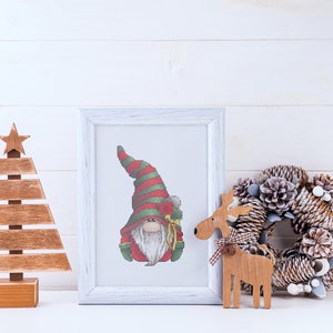 Christmas Gnome Cross Stitch Pattern PDF, Funny & Festive Nursery Decor ...