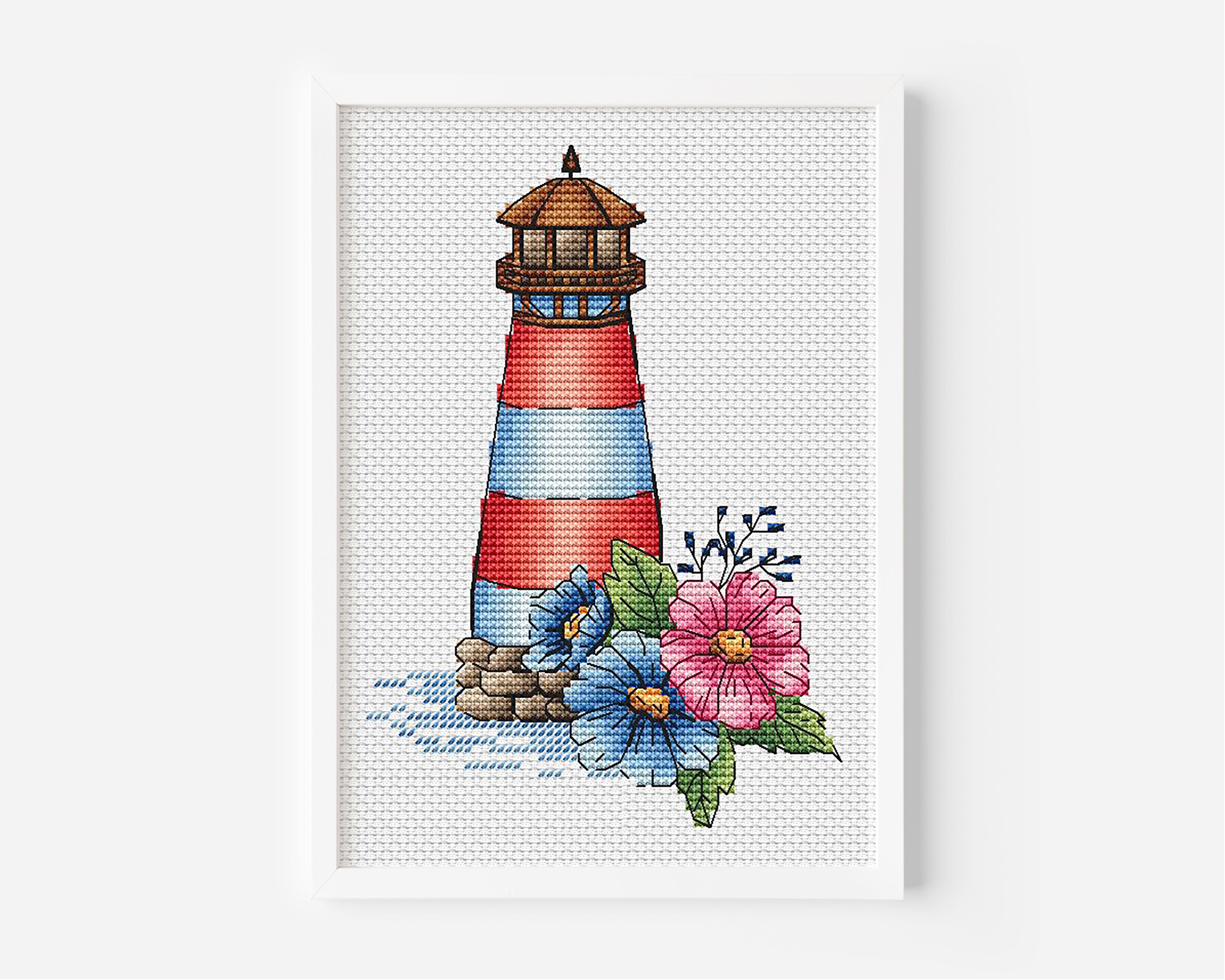 Lighthouse Cross Stitch Pattern PDF, Sea Cross Stitch Pattern, Travel ...
