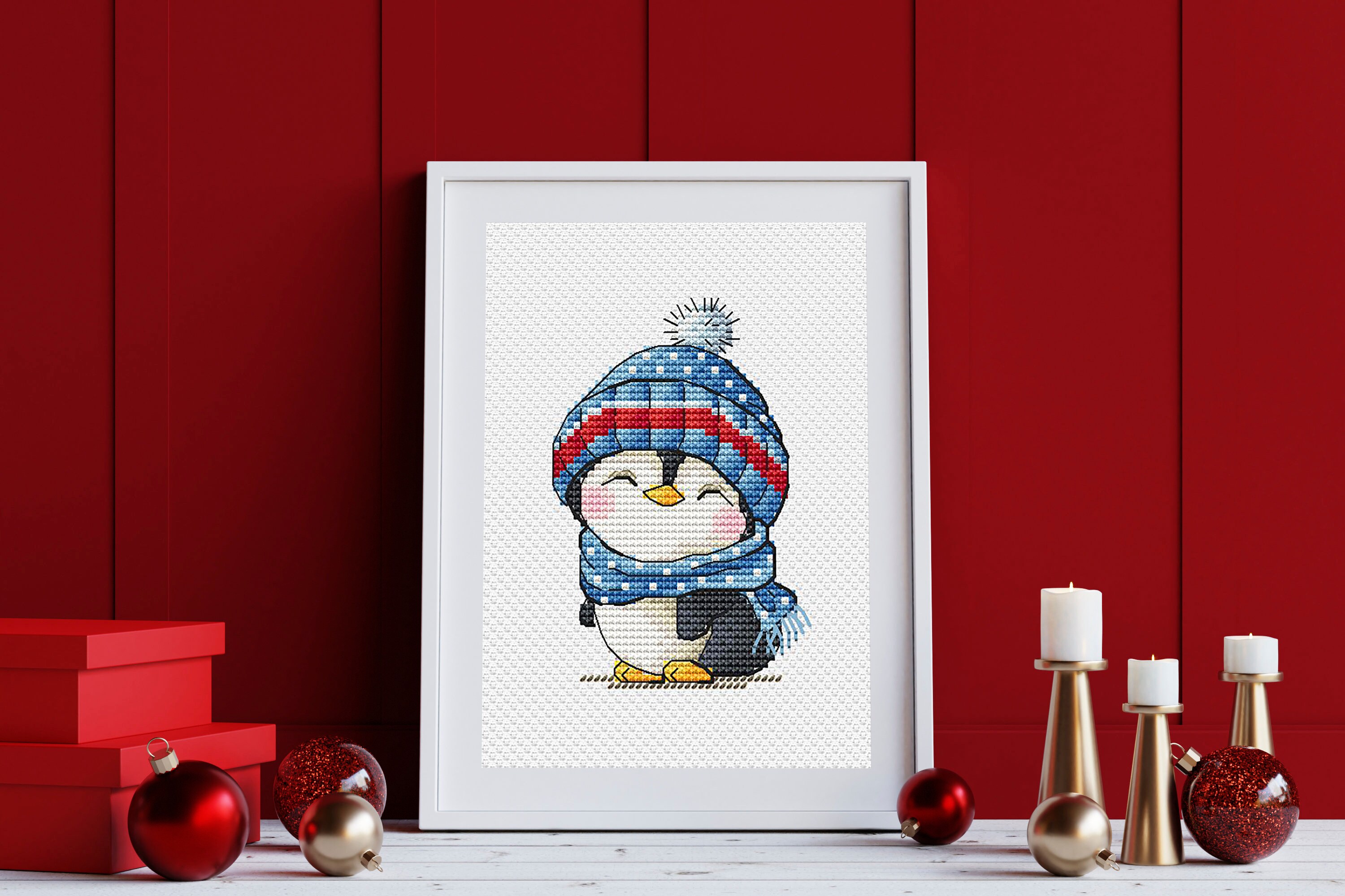 Baby Penguin Cross Stitch Pattern PDF Bird Cross Stitch Etsy