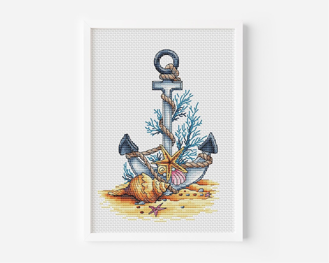 Nautical Anchor Cross Stitch Design, Ocean Treasures Cross Stitch ...