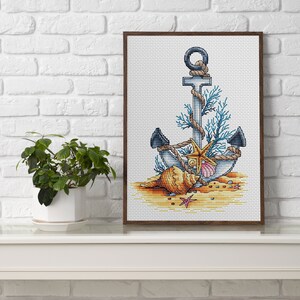 Nautical Anchor Cross Stitch Design, Ocean Treasures Cross Stitch ...
