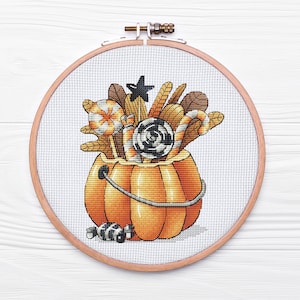 Halloween Treats Sweet Pumpkin Halloween Candy Cross Stitch Pattern PDF Halloween Hand Embroidery Design Halloween Decoration Digital File