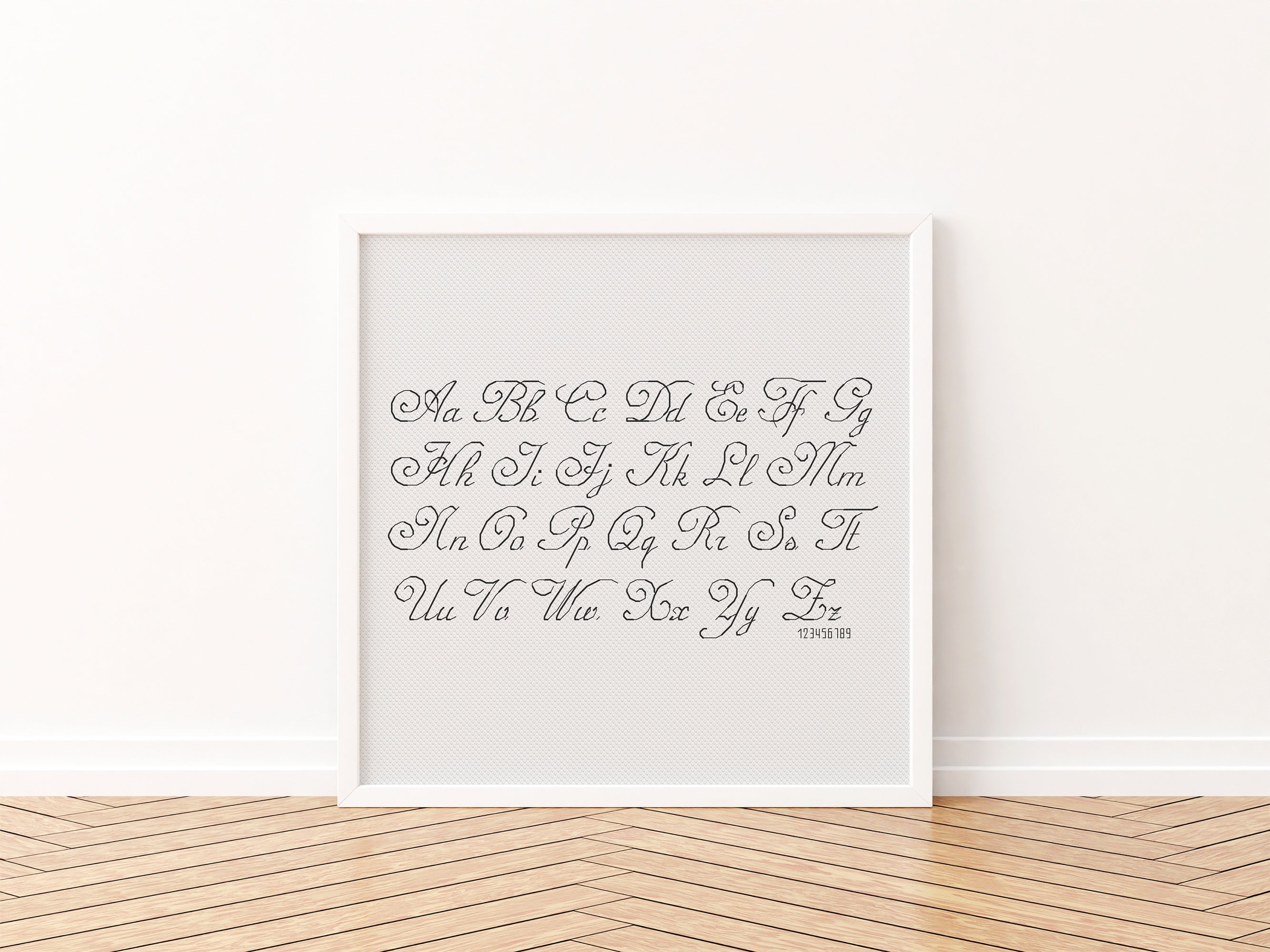 Calligraphy Letters Pattern Calligraphy Alphabet Cross Stitch Pattern: Cursive Font Letters Chart ...