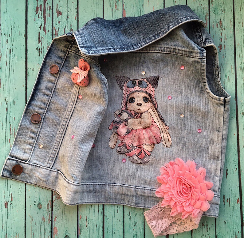 Pink Dress Rabbit Girl Cross Stitch Pattern PDF Bunny Cross - Etsy