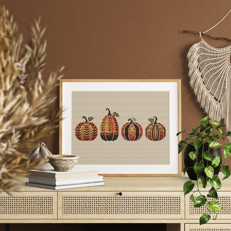 Pumpkins Cross Stitch Pattern, Instant Download PDF Thanksgiving Day ...