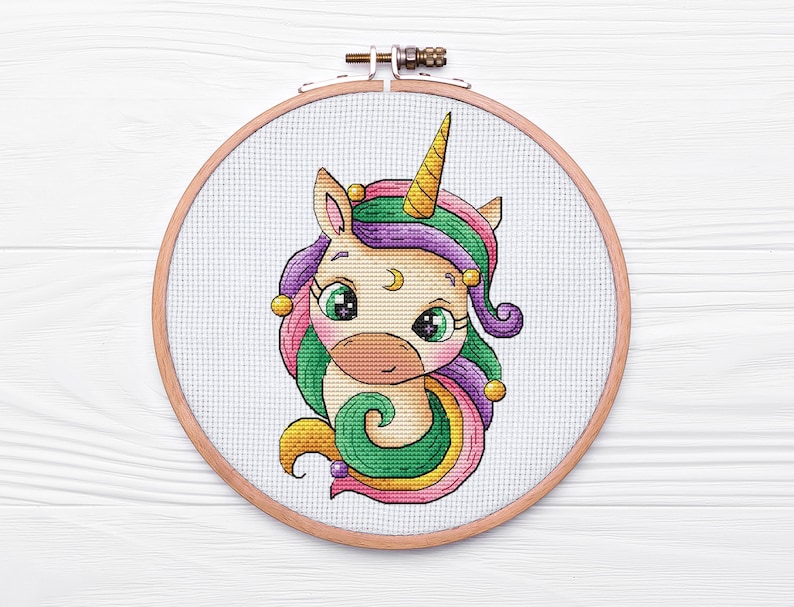 Unicorn Cross Stitch Pattern PDF Rainbow Unicorn Cross Etsy