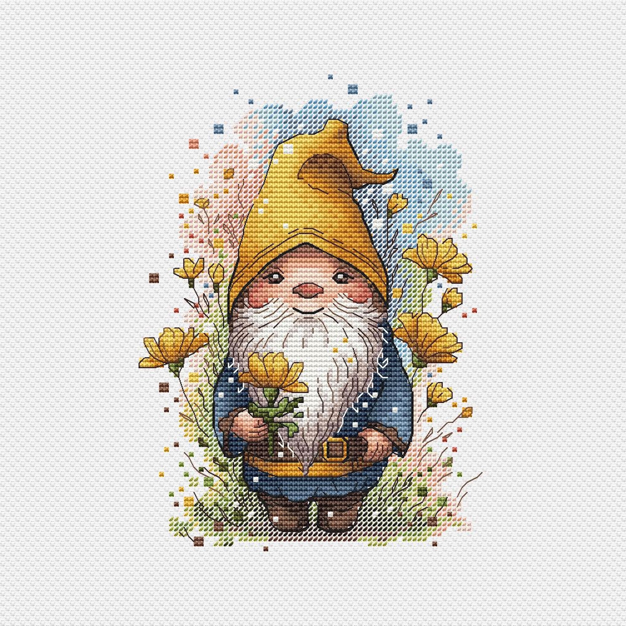 Scandinavian Gnome Cross Stitch Pattern PDF Gnome Needlepoint Etsy