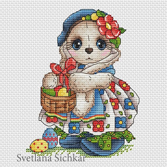 Cestino Per Pane Pasquale A Forma Di Coniglio - Decorazione Tavola Con Ricamo - Foto 5