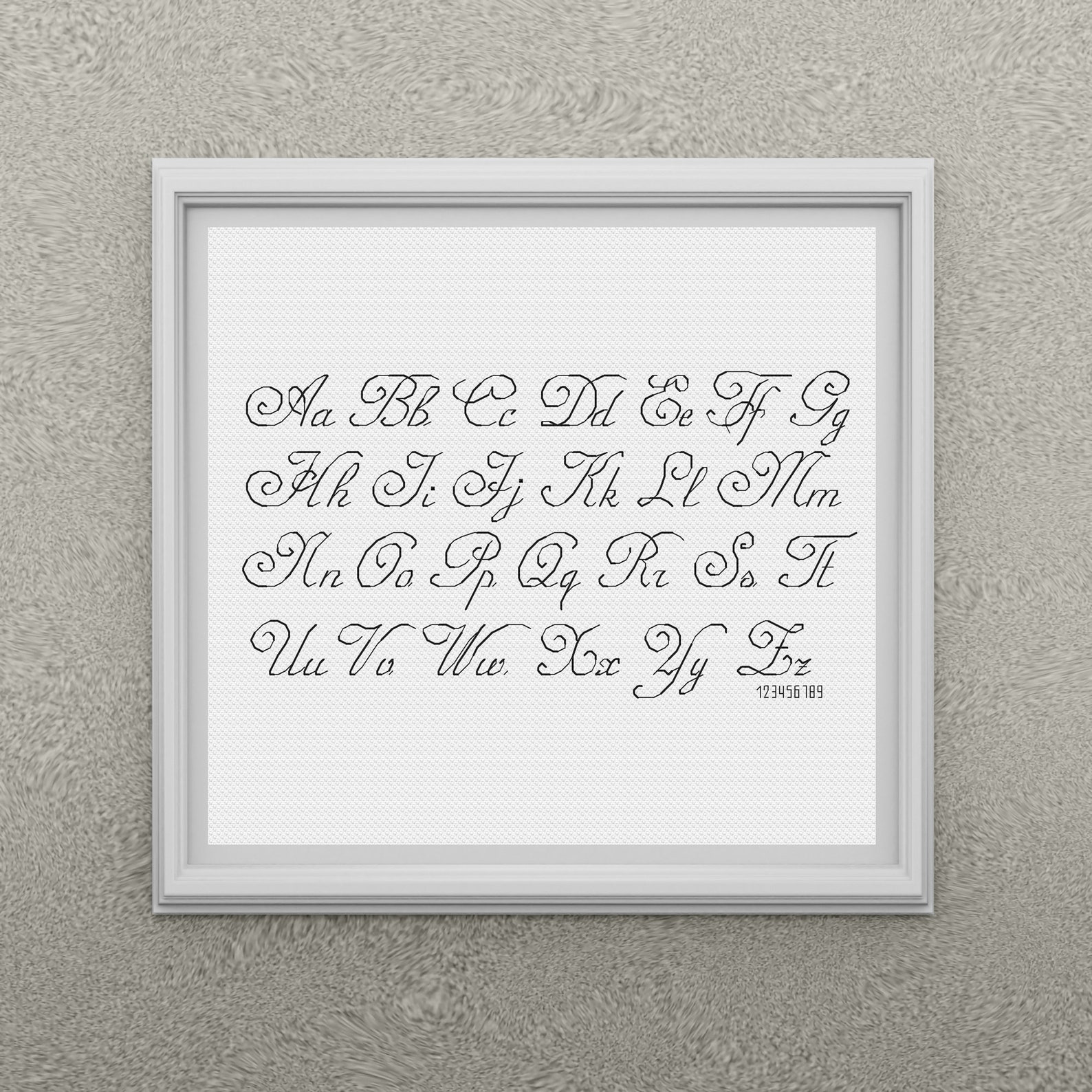 Calligraphy Letters Pattern Calligraphy Alphabet Cross Stitch Pattern: Cursive Font Letters Chart ...