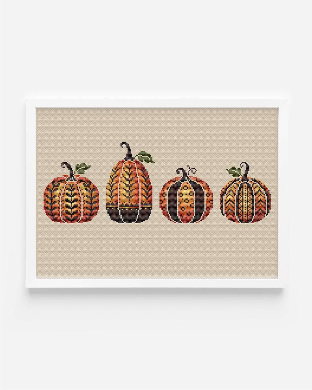 Pumpkins Cross Stitch Pattern, Instant Download PDF Thanksgiving Day ...