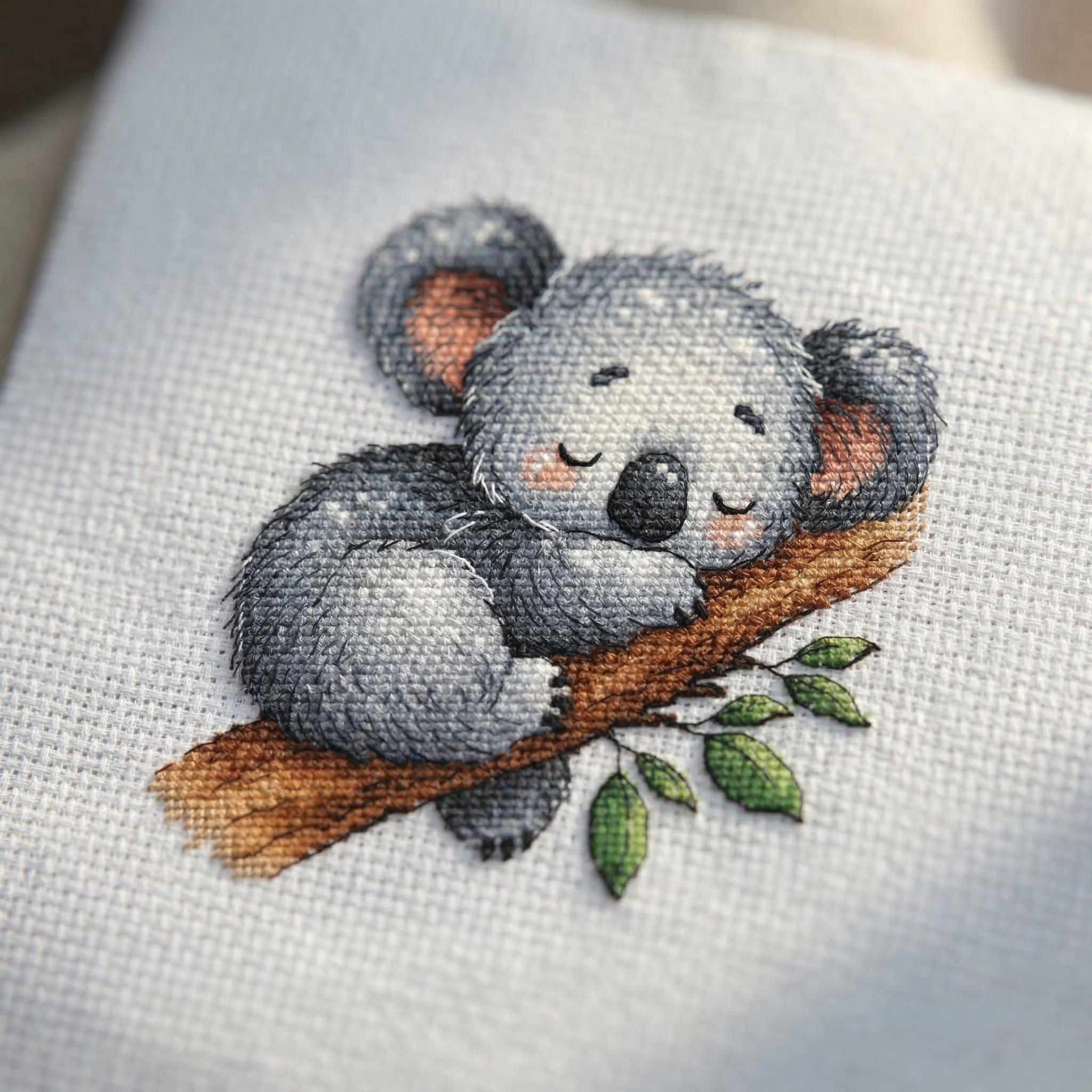 Koala Australia Baby Animal Bear Kids Counted Cross Stitch Pattern