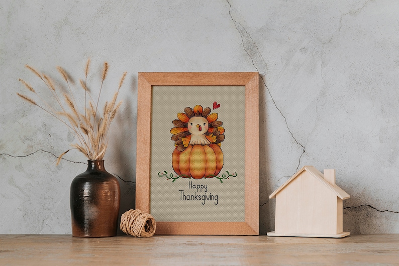 Thanksgiving Cross Stitch Pattern Turkey Cross Stitch Modern Etsy