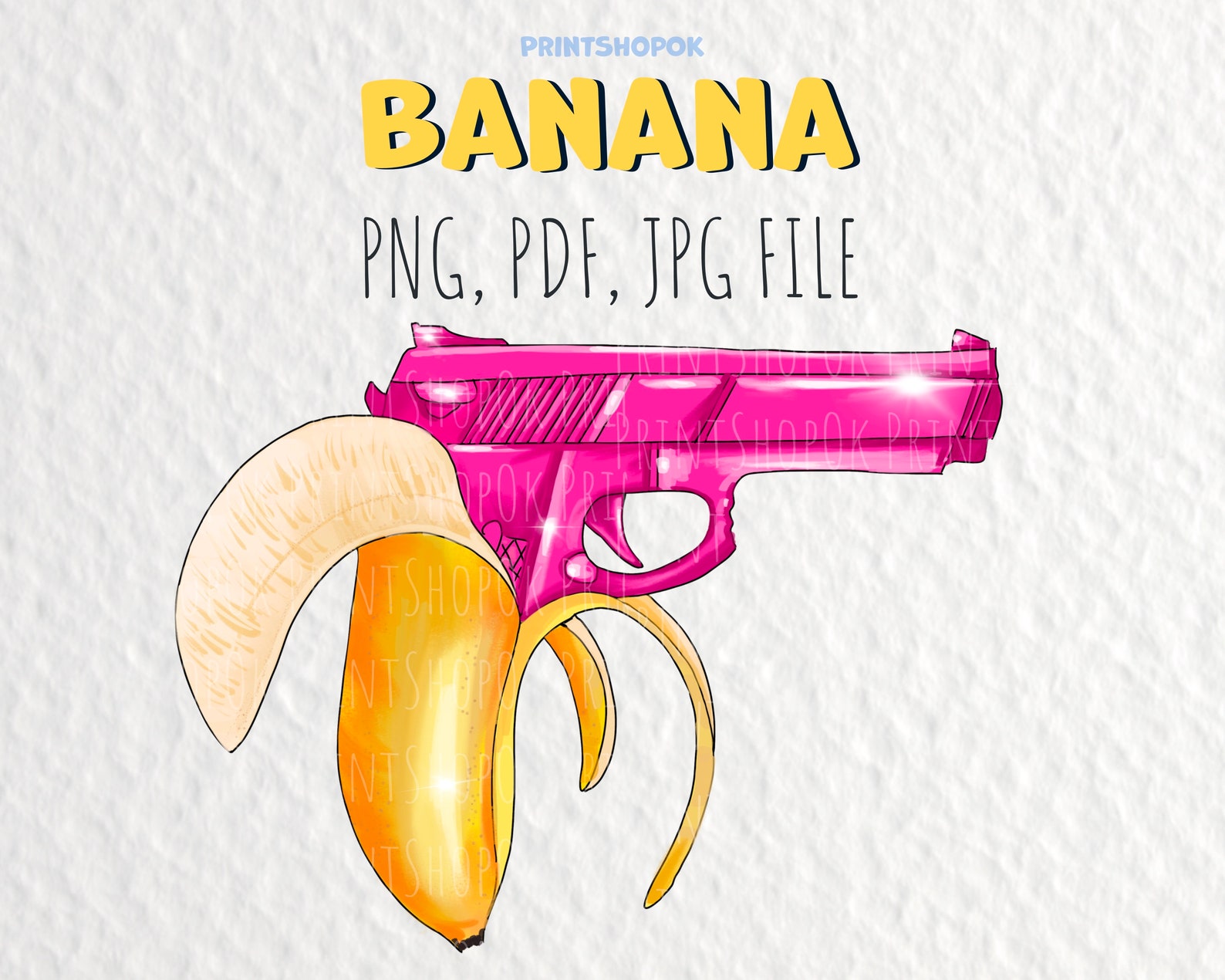Banana gun Banana png clipart PNG PDF and JPG Etsy