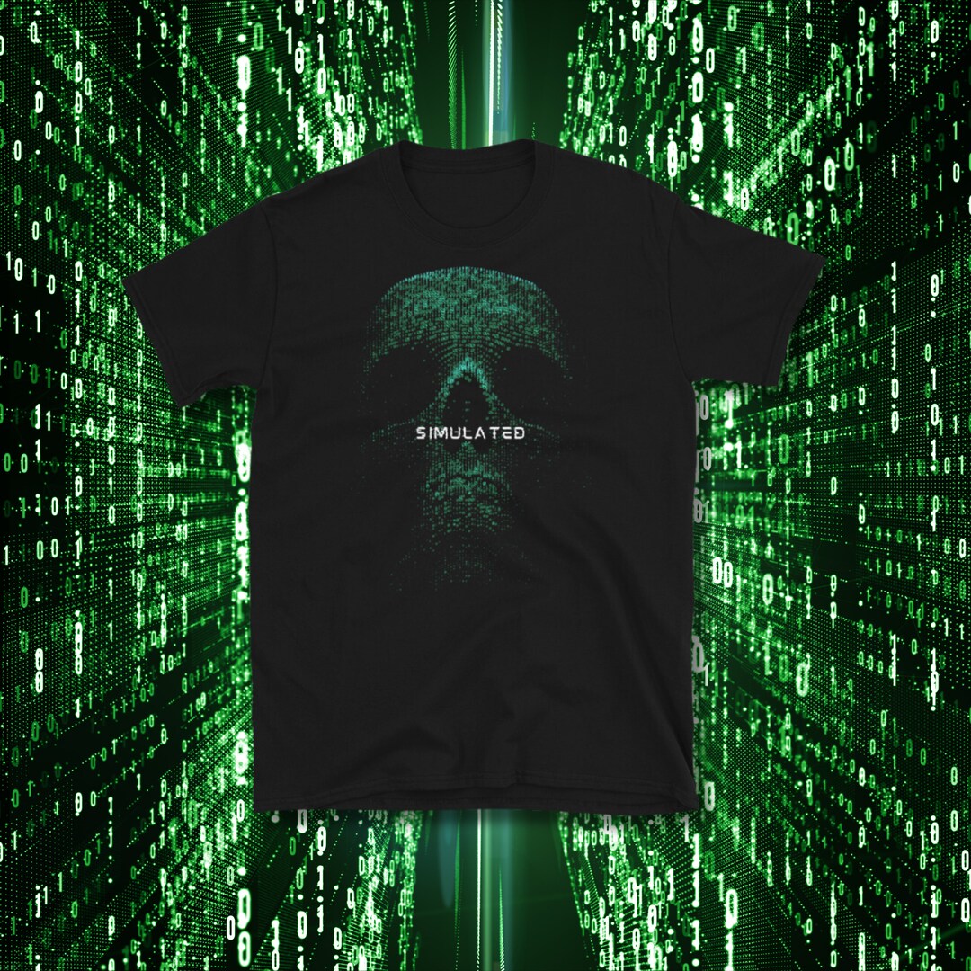 Binary Code “simulated” Skull Tee | Matrix Inspired Simulation Theory T ...